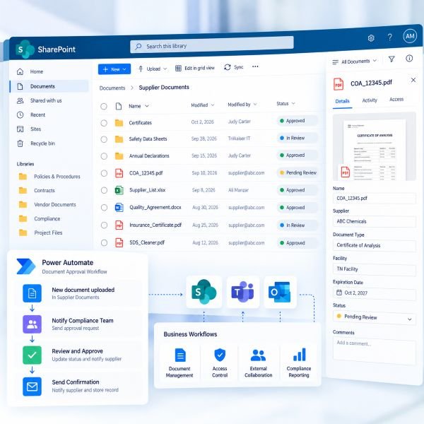 SharePoint document management consultant for business workflows